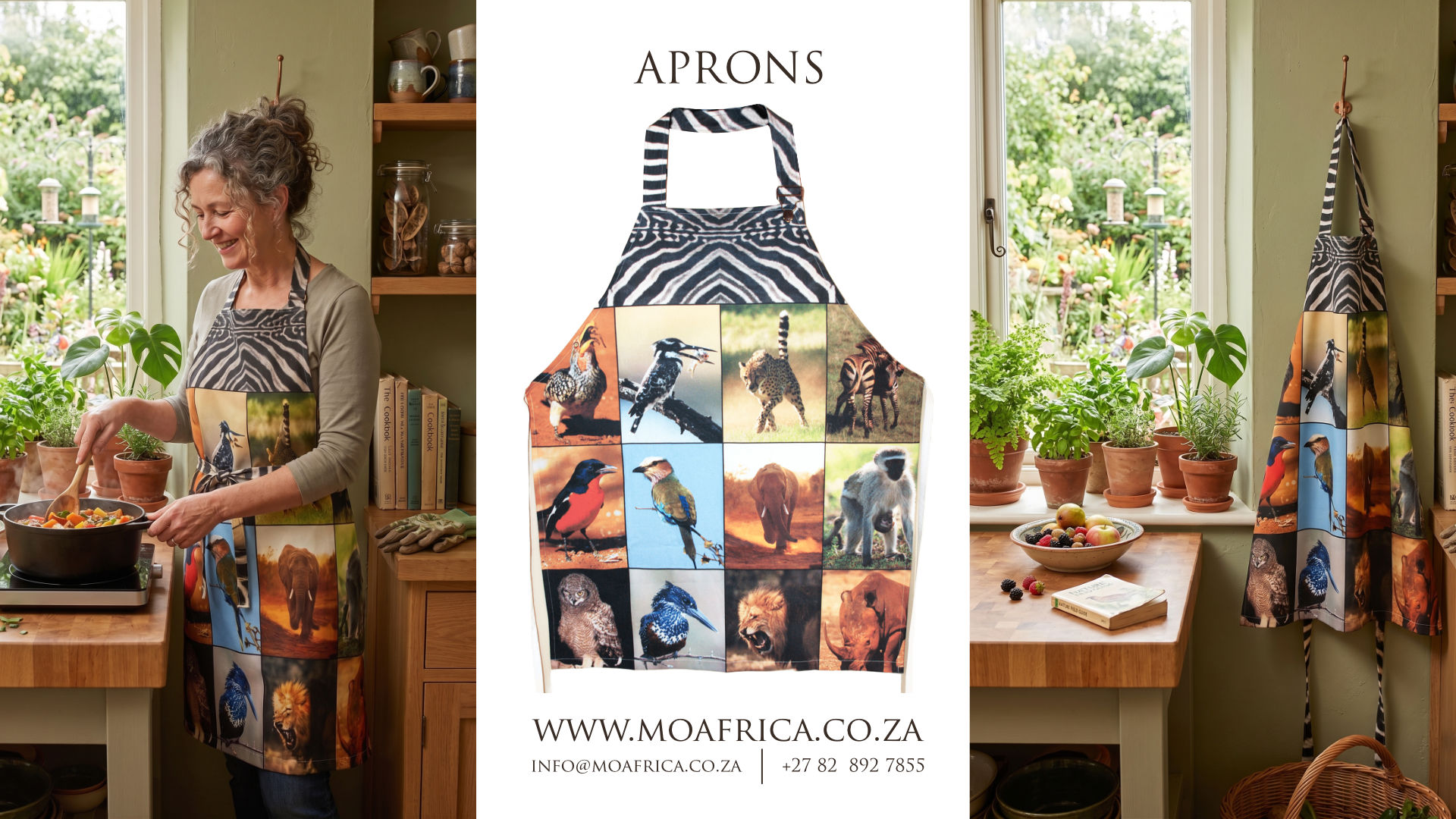 Memoirs of Africa - Wild Animal and Nature Print Aprons